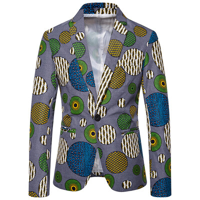 

Mens Vintage Ethnic Printed Coat Floral Casual Dress Suit Slim Fit Blazer Jacket