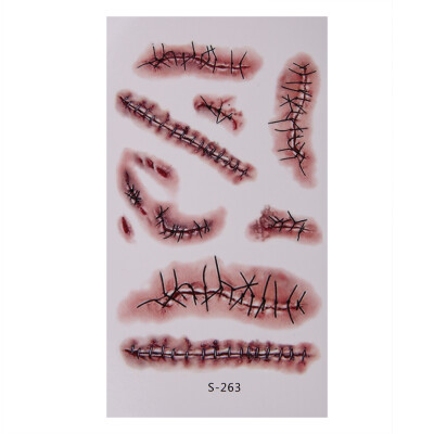 

10pcs 3D Cut Wound Temporary Tattoo Stickers Waterproof Body Art