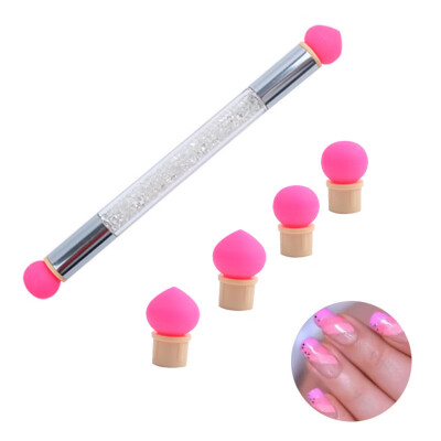 

〖Follure〗Set Glitter Powder Picking Dotting Gradient Pen Brush 4 Sponge Nail Art Tools