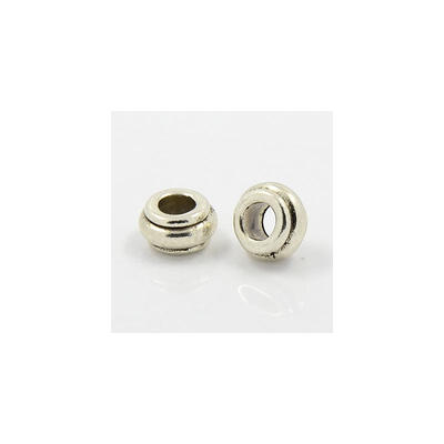 

Metal European Large Hole Beads Antique Silver Rondelle Lead Free&Cadmium Free 10mm in diameter 55mm thick hole 45mm