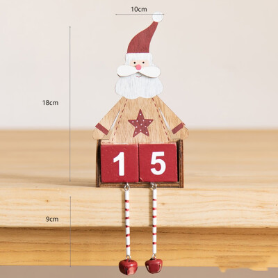 

Toponeto Christmas Mini Wooden Calendar Xmas Ornament Home Decoration Craft Gift