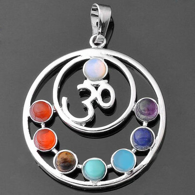 

Natural 7 Colorful Stone Beads Reiki Chakra Healing Point Tree Of Life Charm Pendant For Necklace