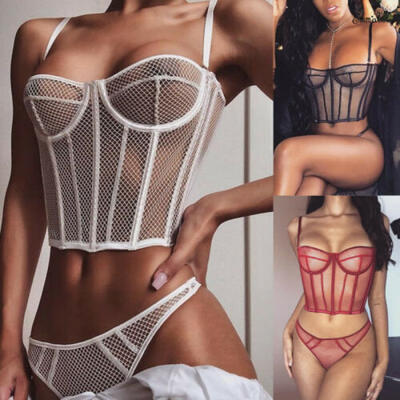 

Womens 2Pcs Lace Sleepwear Sexy Babydoll Nightdress Lingerie Pajamas Nightwear