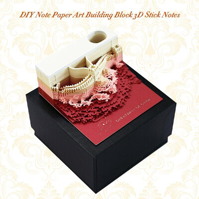 

DIY Note Paper Art Building Block 3D Stick Notes Convenience Stickers Papers Card Craft Creative Post Notes The Great Wall