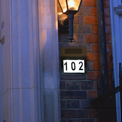 

Cross-border dedicated solar stainless steel house number lamp 2LED wall-mounted house number indicator light garden wall lamp