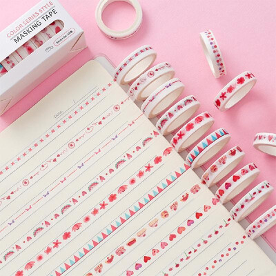 

10 Rolls Washi Tape Set Decorative Masking Tapes Sticky Paper Tape for Bullet Journals DIY Scrapbooking Crafts Gift Wrapping