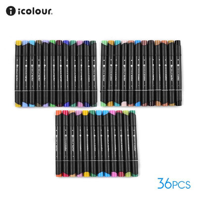 

icolour2400 Set of 80 Colors Color Marker Pens Dual Tips Ink Based Markers for Drawing Graphic Manga Designing Professional Art Su