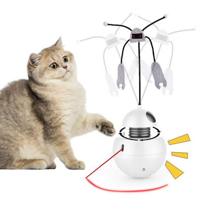 

Ancaixin Interactive Cat Toys Automatic Rotating Ball Tumbler Robot Sound&LED Light Pointer 2 in 1 Function Automatic 360°