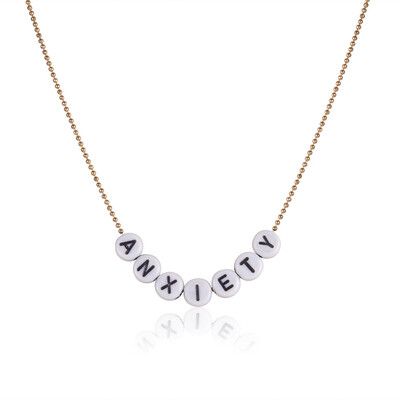 

ANXIETY FREEDOM SUNSHINE summer necklace beads Alphabet Tiny Gold Initial Name Necklace Personalized Choker Jewelry For Women