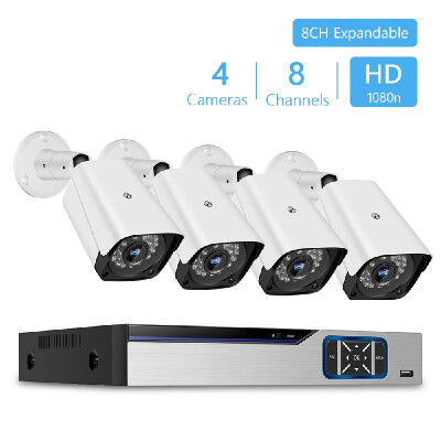 

1080n Pro HD 8CH Video Security Digital Recorder 4pcs Analog Security Cameras HDD Not Included EU Plug