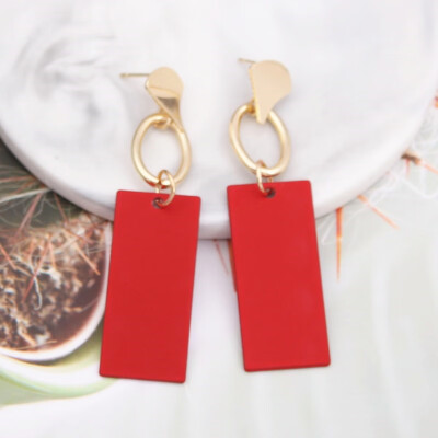 

EK748 New Design Handmade Geometric Sequin Pendant Drop Earrings for Women Long Exaggerated Earring Brincos Pendientes Gift