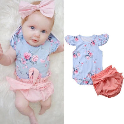 

Newborn Baby Girl Floral Romper Bodysuit Shorts Pants Outfit Set Cute Clothes