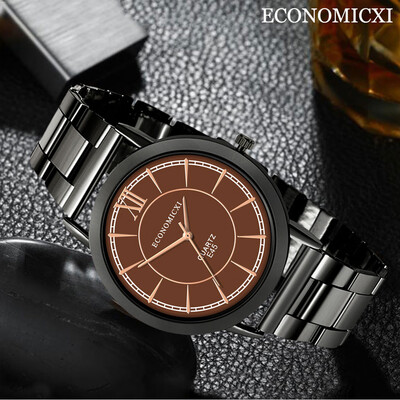 

Gobestart Fashion Mens Steel Band Analog Quartz Round Wrist Watch Mens Business Watch