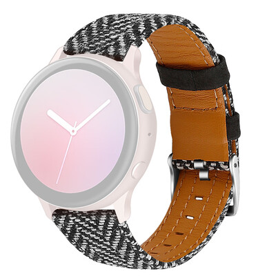 

〖Follure〗Nylon Canvas Leather Replacement Band Strap for Samsung Watch active 2 4044mm