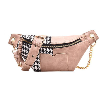 

Tailored Womens New 2019 Chest Bag Stitching Woolen Wild Chain Pocket