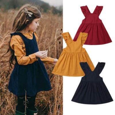 

Summer Cute Newborn Baby Kids Girls Toddler Cotton Overalls Dress Skirt Clothes