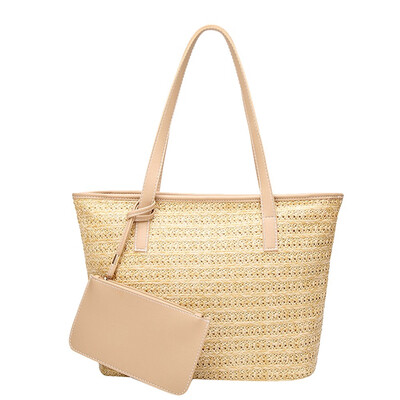

Tailored Fashion Women Casual Shoulder Bag Straw Bags Woven Bucket Bag Daughter Handbag