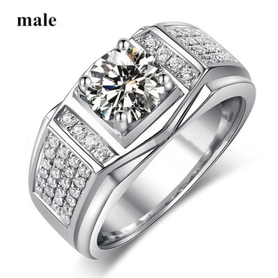 

Couple Rings His Hers Heart Shape Three-Sonte Zircon Womens Mens Wedding Ring