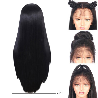 

Gobestart Lace Front Wigs Black Wig Synthetic Wigs Natural Long Straight Hair For Women C