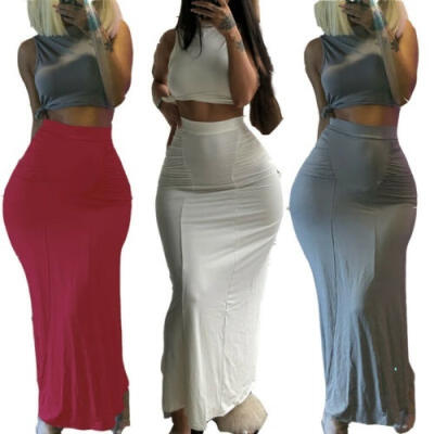 

Fashion Sexy Women Long Pencil Maxi Skirt Stretch Bodycon Casual Size Skirt -XL