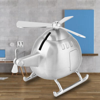 

Greensen Alloy Material Helicopter Shape Coin Bank Children Gift Money Saving Box
