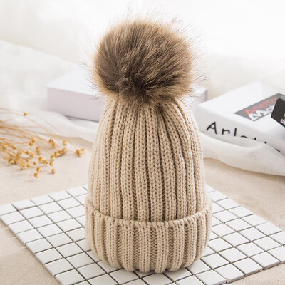 

Korean version Winter Thickening Knit hat Imitation mink hair Hat Hairball Keep warm Hedging cap