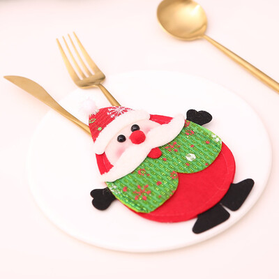 

Toponeto 1PC Xmas Decor Tableware Set Bag Holder Christmas Dinner Table Layout Supplies