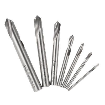 

7pcs M42 HSS High Speed Steel Cobalt Spotting Drill Bits Set Round Shank 90 Degree Drilling Chamfering Tool