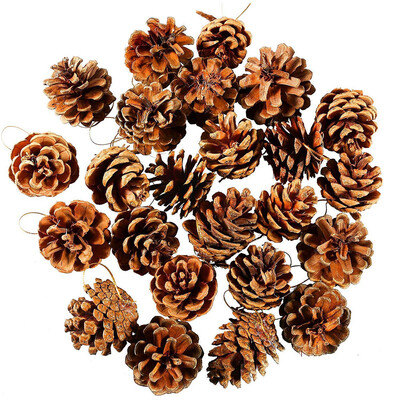 

JPGIF 24pcs Christmas Pine Cones Bauble Xmas Tree Party Hanging Decoration Ornament