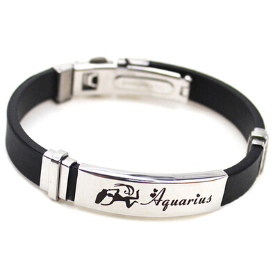 

Personality 12 Constellations Stainless Steel Buckle Leather Bracelet Fashion Wild Unisex Adjustable Bracelet Jewelry Hot Gift