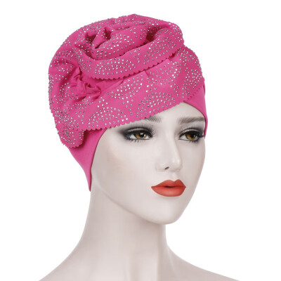 

Fashion Big Flower Women Muslim Hat Turban Scarf Cancer No Hair Chemo Cap Lady