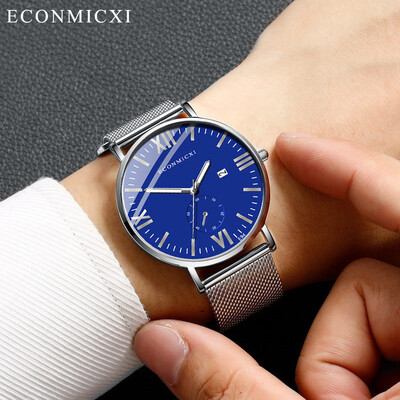 

Gobestart Fashion Mens Alloy Band Analog Quartz Round Wrist Watch Mens Business Watch
