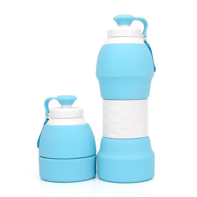 

580ml Collapsible Water Bottle BPA Free Folding Silicone Water Bottle Portable Sport Travel Water Bottle For Kids Gift