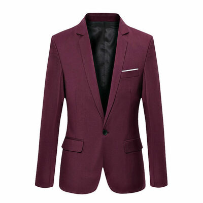 

Stylish Mens Casual Slim Fit Formal One Button Suit Coat Jacket Tops