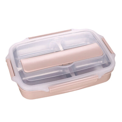 

Stainless Steel Thermal Microwave Student Bento Spoon Chopsticks Lunch Box Set