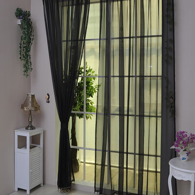 

Siaonvr 1 PCS Pure Color Tulle Door Window Curtain Drape Panel Sheer Scarf Valances