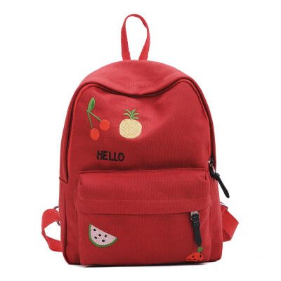 

Fruit Print Travel Backpacks Women School Bags Canvas Knapsack Rucksack