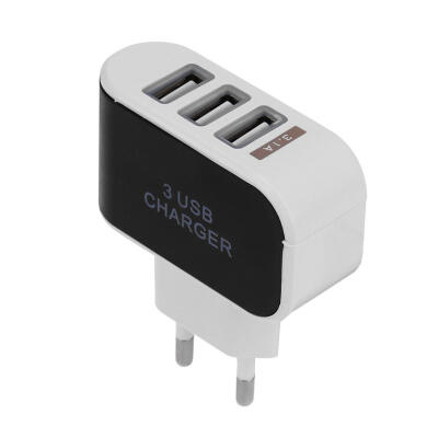 

3USB EU Plug LED Mobile Phone Chargers Multi-Head Travel Charger2A