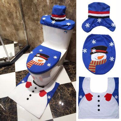 

Tailored New 3pcs Fancy Santa Toilet Seat Cover&Rug Bathroom Set Christmas Decor