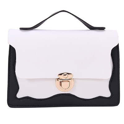 

Retro Contrast Color Crossbody Bag For Women Chain Messenger Bags PU Leather Fashion Simple Shoulder Bag Handbag T20