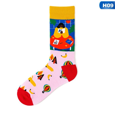 

2019 Mens Women Socks Couple socks Funny Creative illustration Socks Mid tube socks