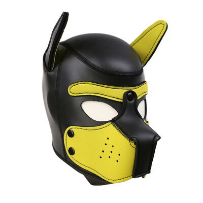 

Padded Latex Rubber Role Play Dog Mask Puppy Cosplay Full HeadEars 10 Colors