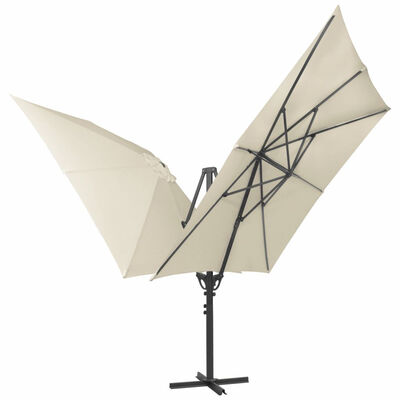 

Double Parasol with 2 Canopies 910"x910" Cream