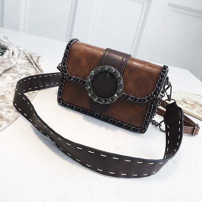 

Ins Super Fire Texture Bag Female 2019 New Tide Korean Hong Kong Style Retro Small Square Bag Joker Single Shoulder Messenger Bag