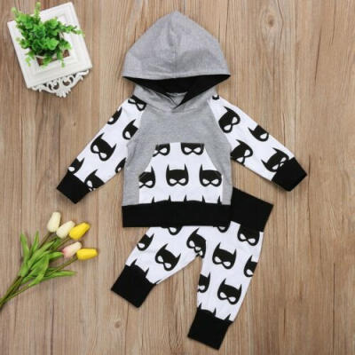 

2Pcs Toddler Infant Baby Boy Clothes Hooded Top T-Shirt Pants Leggings Outfit