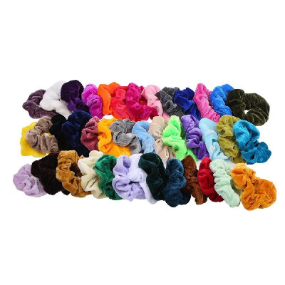 

50Pcs Velvet Hair Scrunchies Elastic Hair Bands Ties Ropes Silky Exquisite Ponytail Accessories for Girls Ladies