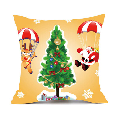

Tailored Merry Christmas Pillow Cases Cotton Linen Sofa Cushion Cover Home Decor