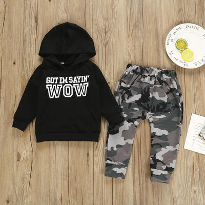 

Baby Boys Camouflage Outfits Kids Fall Long Sleeves Hooded TopsCamo Long Pants 2Pcs Clothes Sets