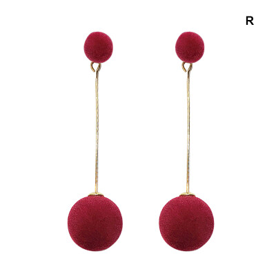 

New Women Fashion Sweet Cute All-match Long Style Concise Casual Exquisite Round Ball Dangle Earrings