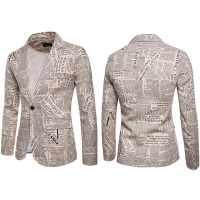 

Mens Suit Blazer Casual Slim Fit One Button Tuxedo Formal Suit Coat Jacket Top